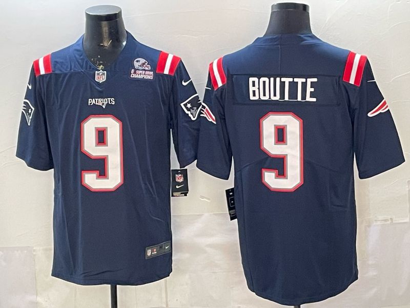 Men 2026 New England Patriots #9 Boutte Blue Nike Limited NFL Jersey style 002